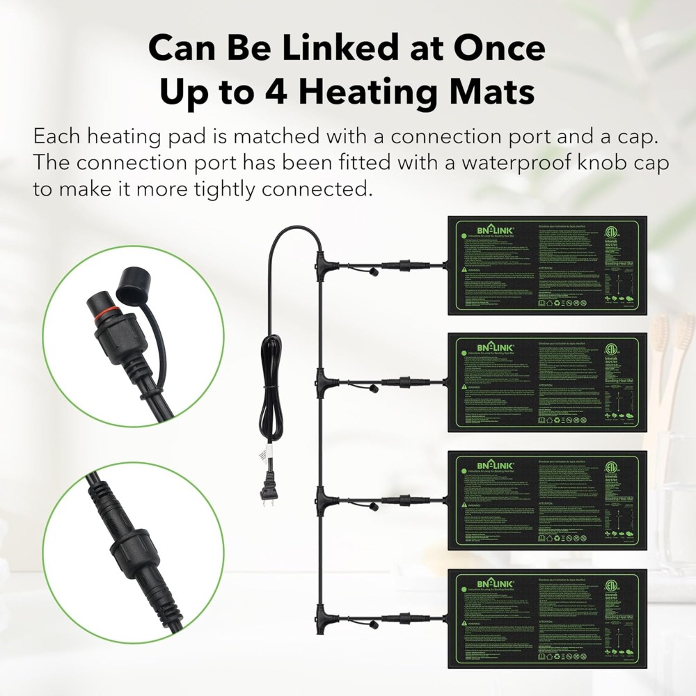 苗用ヒートマット 10x20.75インチ 4枚パック 防水植 - Heat Mat Seedling のレビューと価格